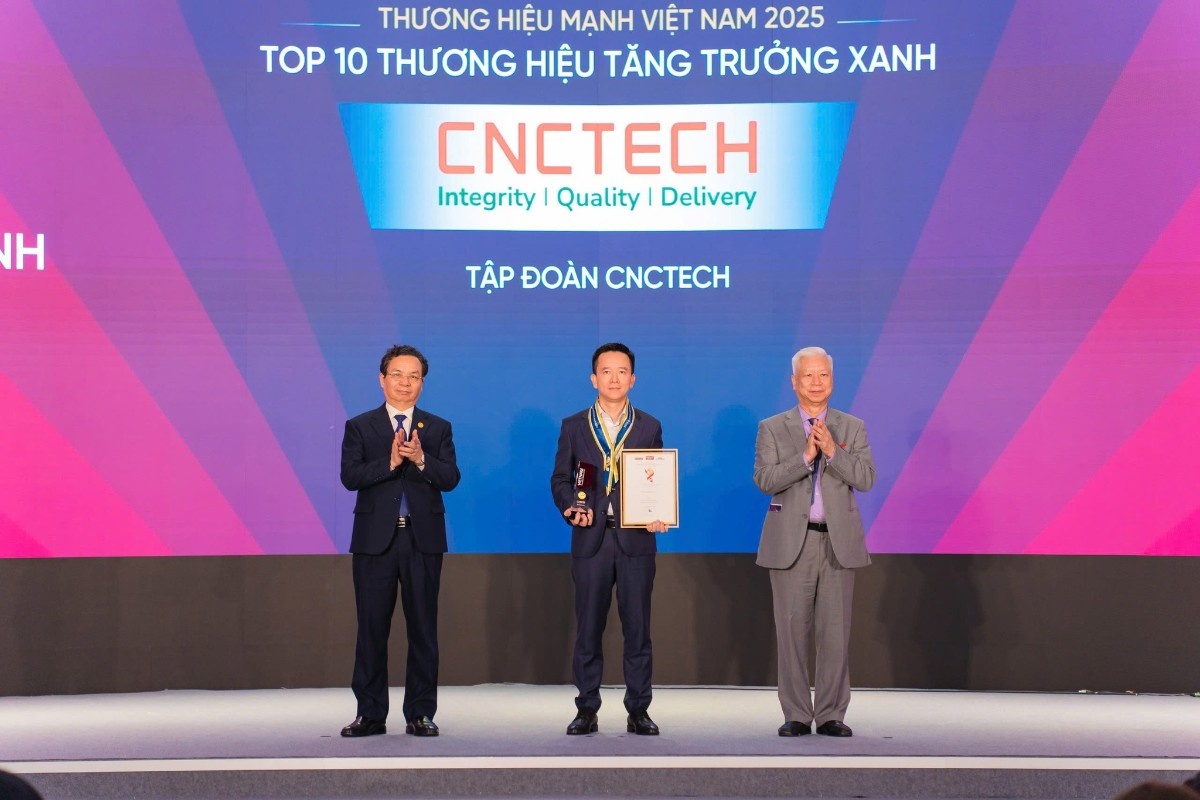 CNCTech lọt Top 10 Thương hiệu mạnh – Tăng trưởng xanh Việt Nam năm 2025